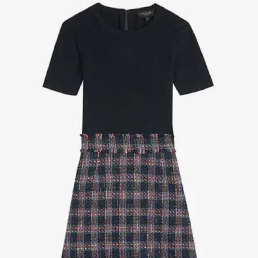 Ted Baker London  Rosesan boucle-knit woven dress - Size 14 - NWT